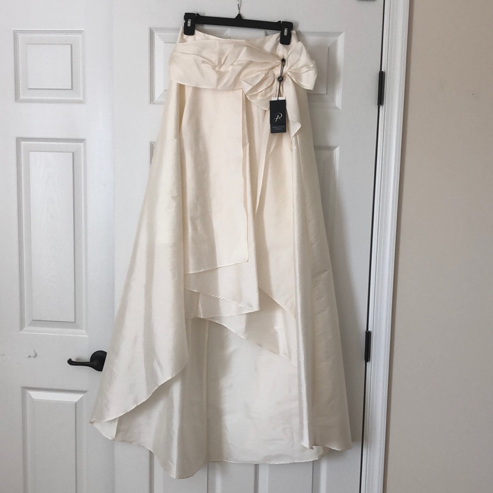 Adrianna Papell High Low Ball Skirt Ivory Sz0